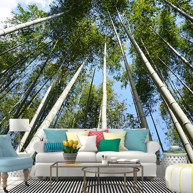 Bamboo Forest Moisture Resistant Mural for Sitting Room, Customized Size Available