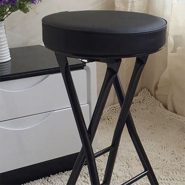 Foldable Bistro Round Shape High Chair Modern Counter Chair with Metal 4 Legs