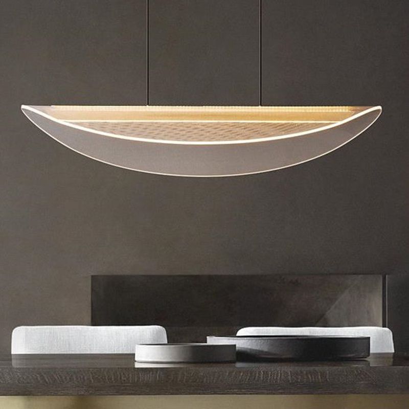 Modern Geometric Hanging Island Light Metal LED Dining Room Island Ceiling Light