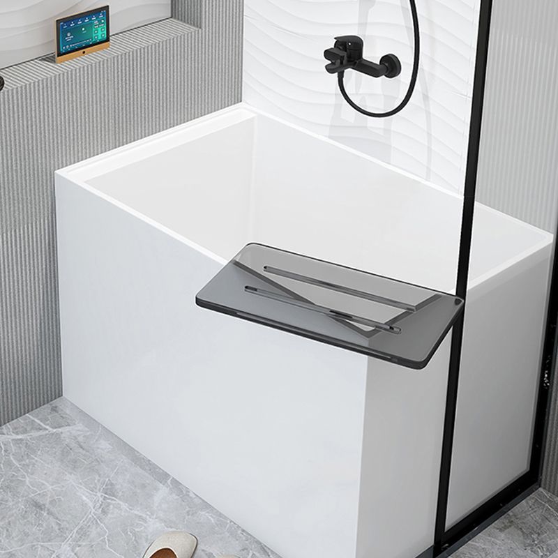 Modern Acrylic White Bathtub Rectangle Back to Wall with Drain Bath Tub