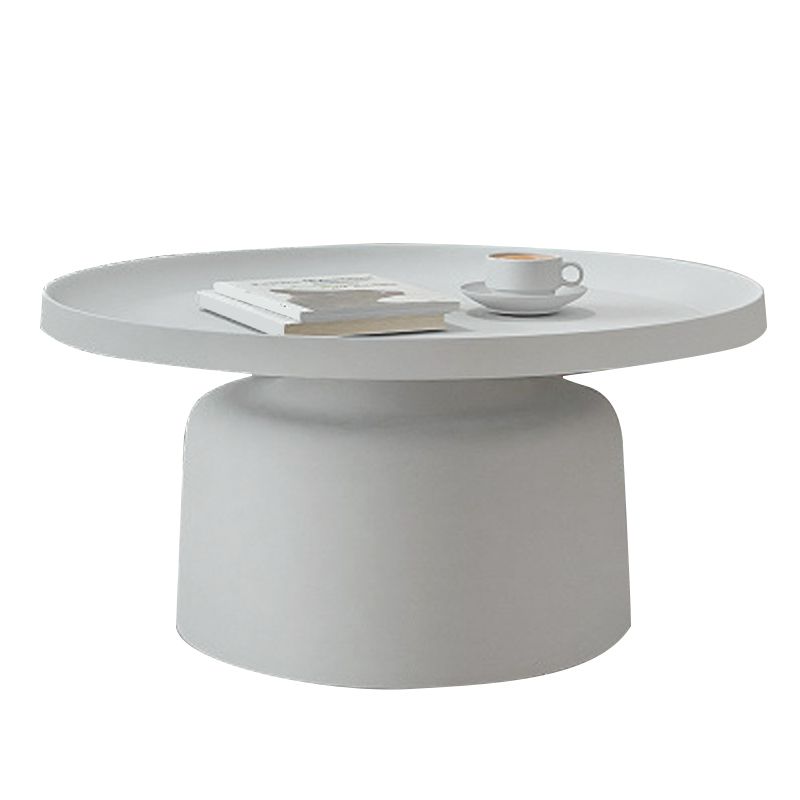 Black/White Pedestal Coffee Table Modern Marble Cocktail Table for Room