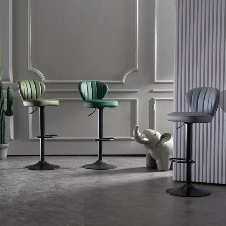 Metal Contemporary Kitchen Dining Room Stool Adjustable Height Armless Barstool