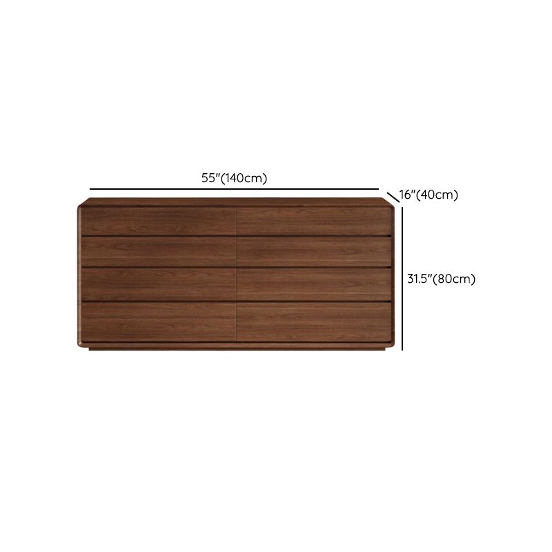 Modernism Horizontal Double Dresser Wood Storage Dresser for Home