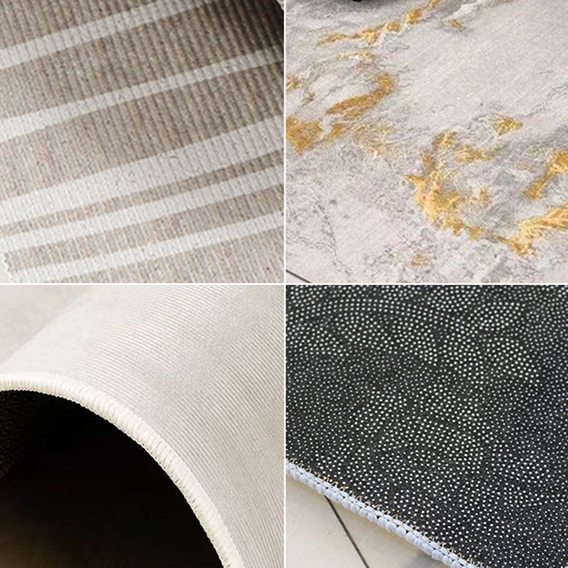 Antique Rectangle Abstract Printed Polyster Non-Slip Backing Indoor Rug