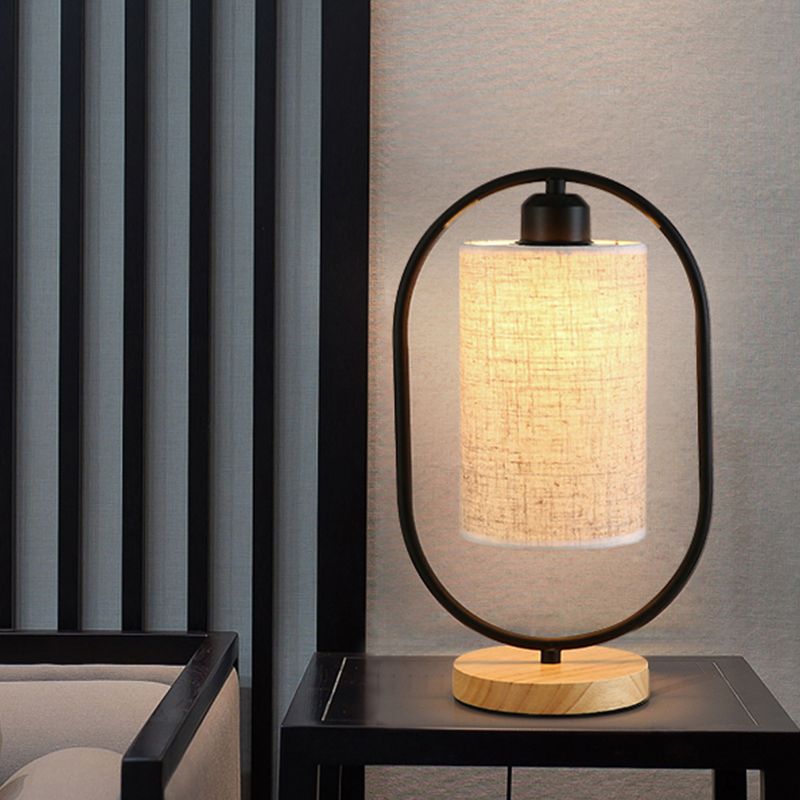 Colonna spina nell'illuminazione per comodini Fassuto moderno Manotte a 1 luci Light con cornice di ellisse nero/bianco e base in legno
