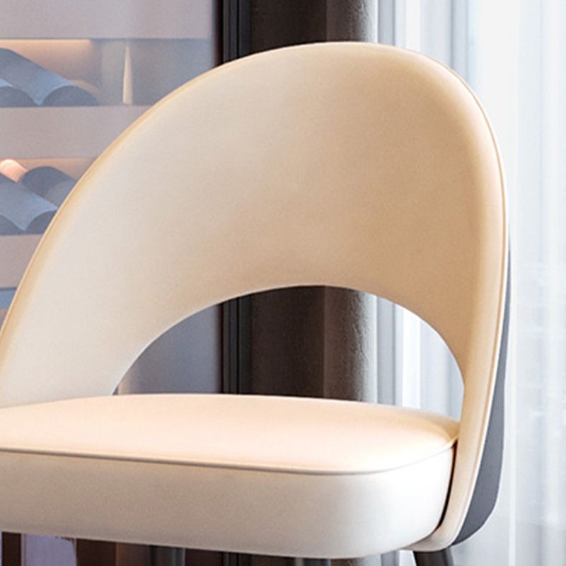 Glam Armless Dining Side Chair Black Metal Legs Open Back Dining Chairs