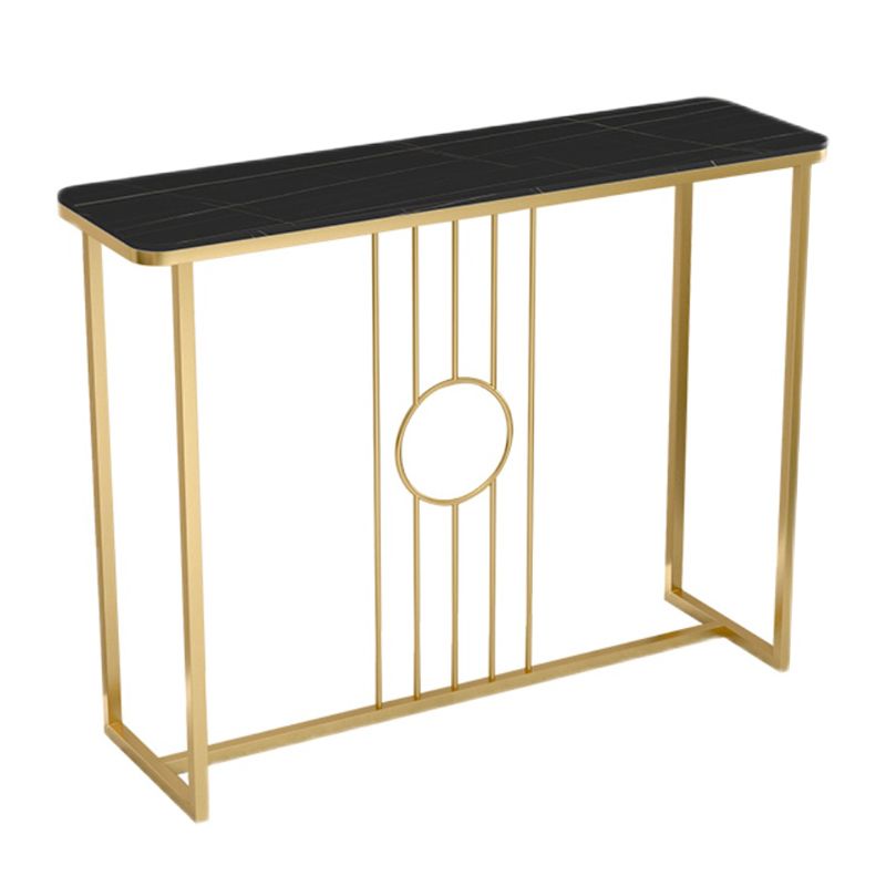 Glam Console Table Antique Finish Console Sofa Table in Stone
