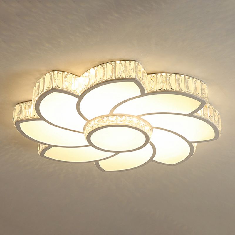 Modern luxury style salon acrylique encastré Floral Crystal LED plafonnier fixations