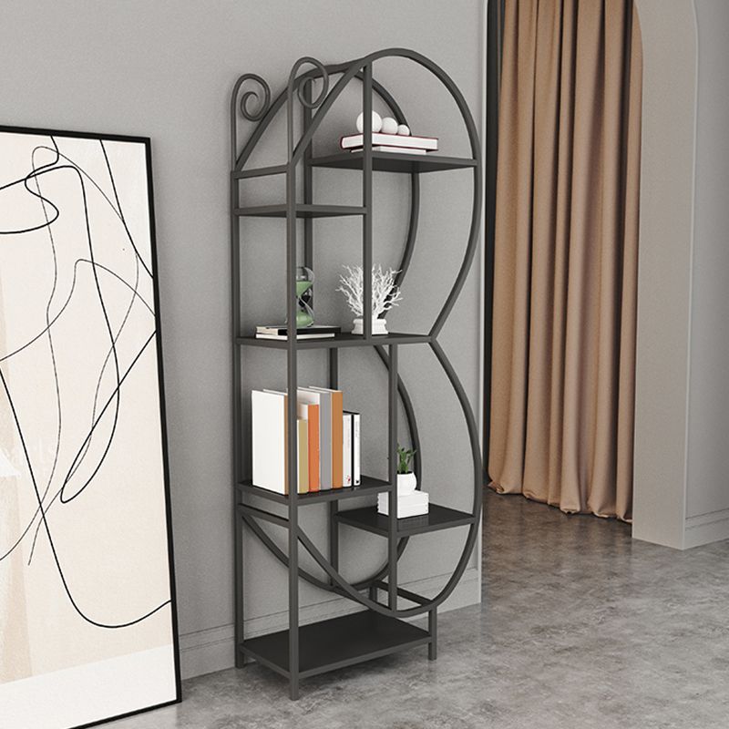Industrial Open Back Bookshelf Freestanding Metal Book Shelf