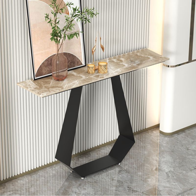 31.5" H Contemporary Console Accent Table Antique Finish Sofa Console Table in Marble