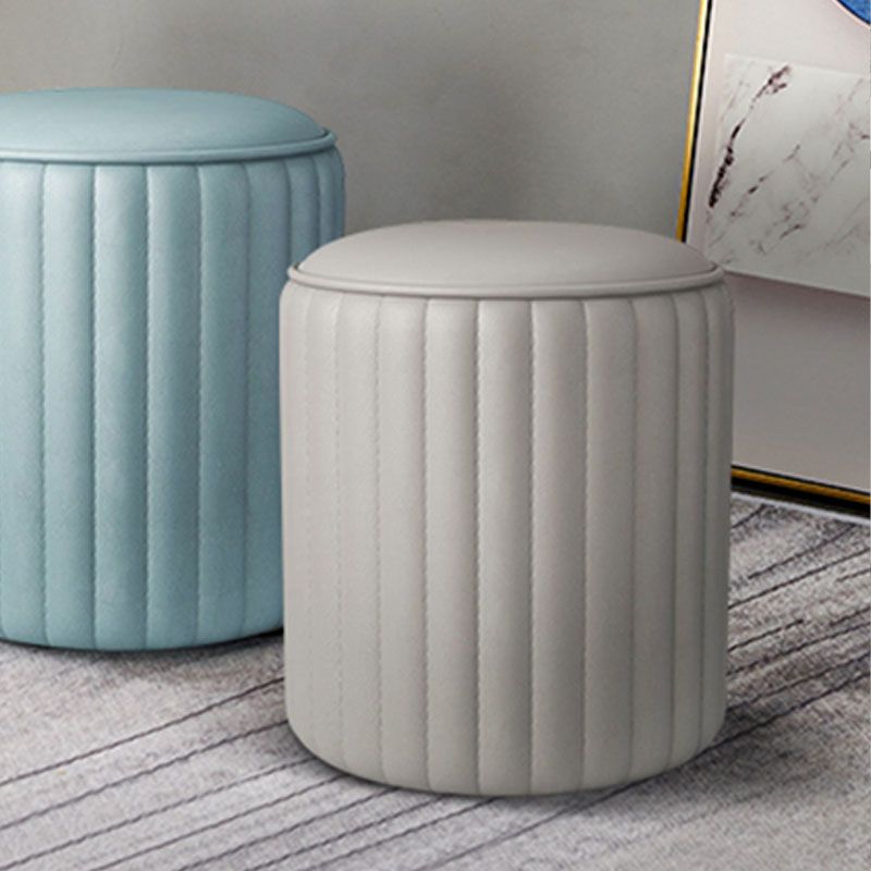 Whole Colored Ottoman Cylinder Shape Stain Resistant Faux Leather Ottoman