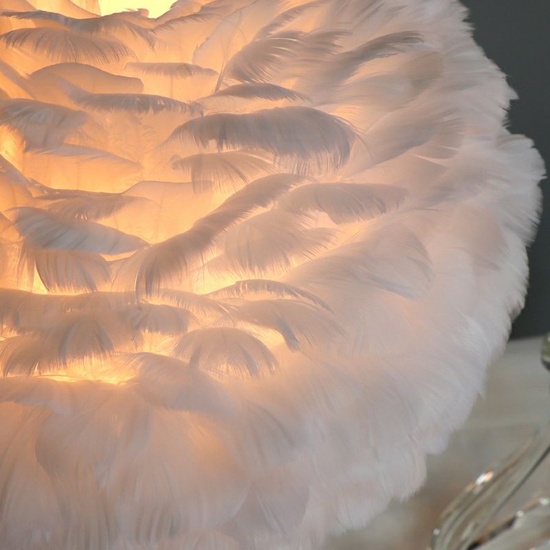 Moderne romantische koepellamp veer 1-licht bed nachtlicht met kristallen decor