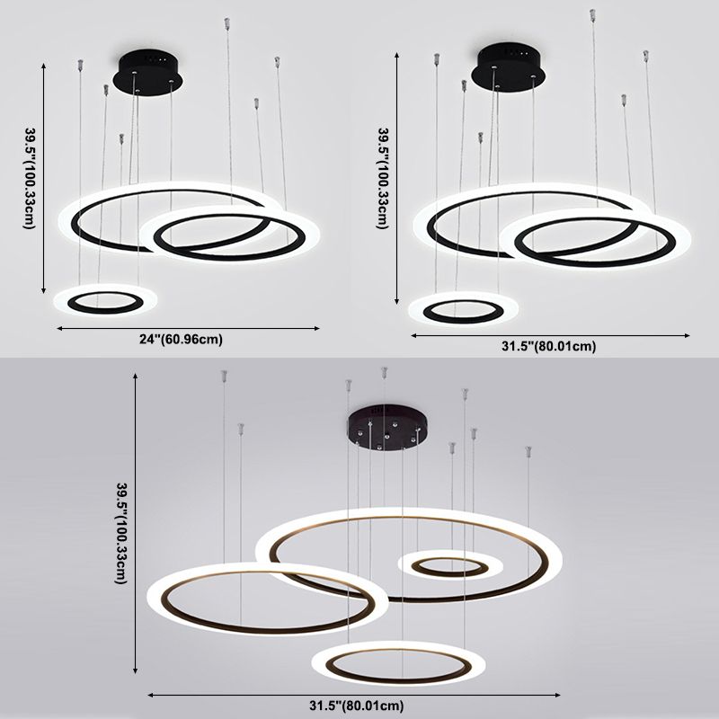 Modern Ring Chandelier Light Fixtures LED Hanging Chandelier for Restaurant