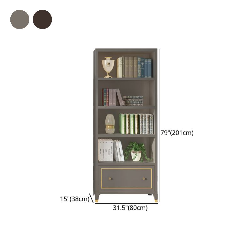 Vertical Glam Standard Bookcase Beech Closed Back Bookcase with Drawer