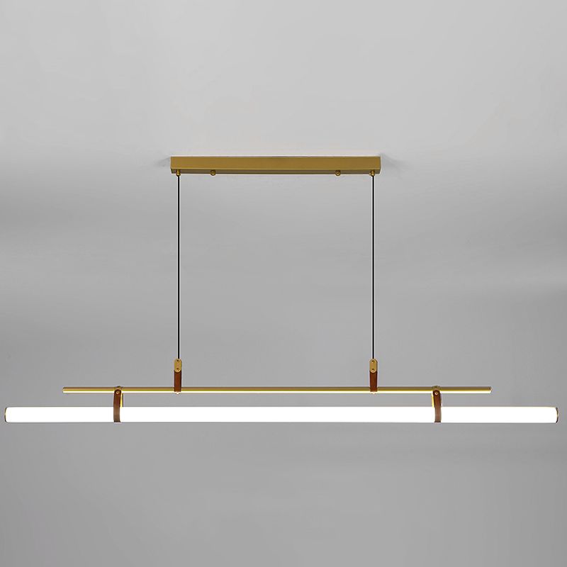 Lineare Metall Island Leuchte moderne Deckenheizlicht für Esszimmer