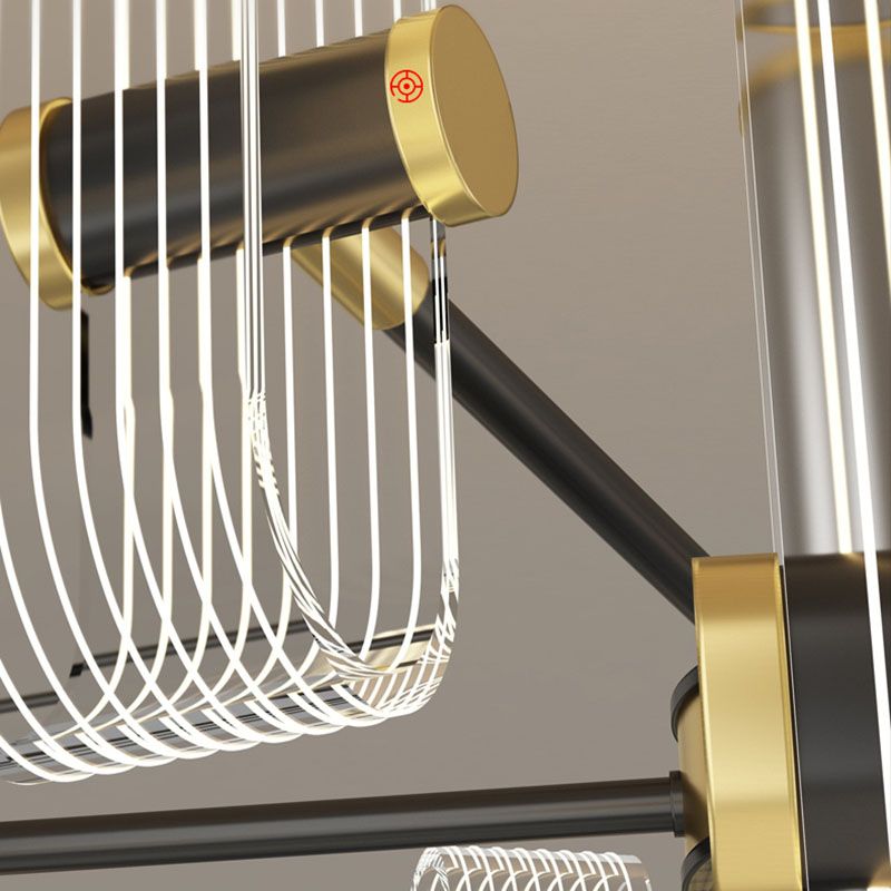 Black Metal Ceiling Hung Fixtures Minimalism LED Sputnik Pendant Lighting