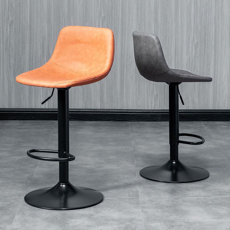 Contemporary Metal Kitchen Dining Room Armless Stool Adjustable Height Barstool