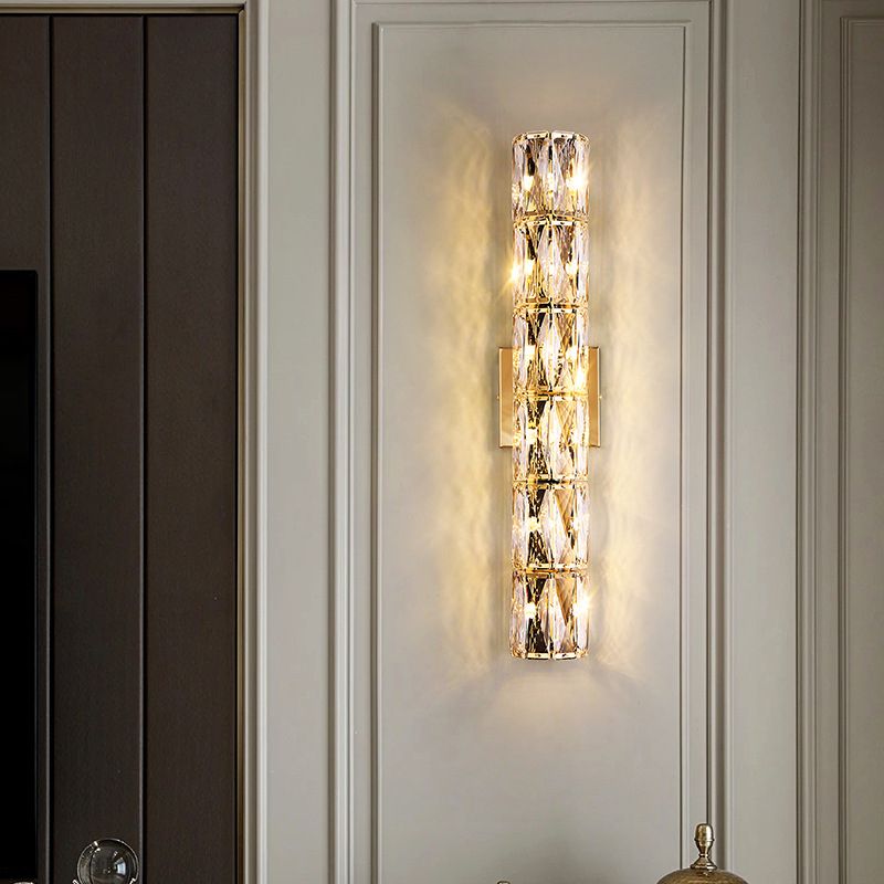2/4/6-Light Modernism Golden/Chrome Crystal Shade Unique Bathroom Vanity Light
