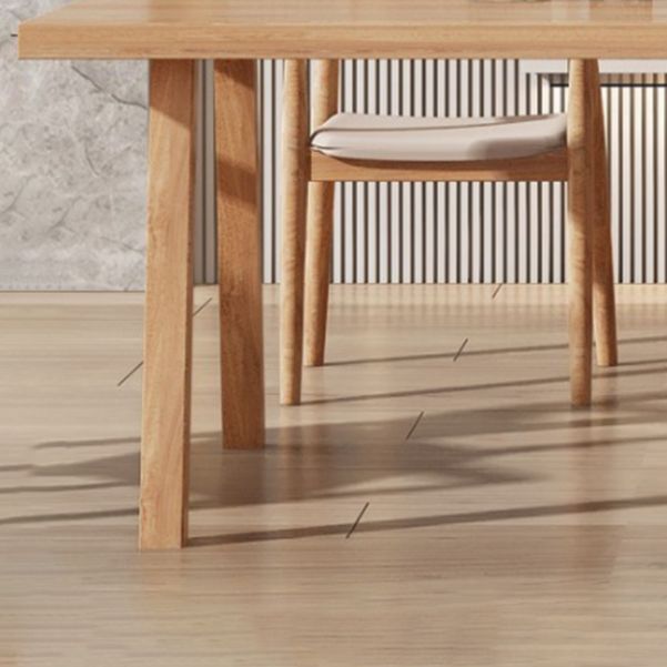 Modern Pine Solid Wood Dining Room Table 4 Legs Natural Rectangle Dining Table