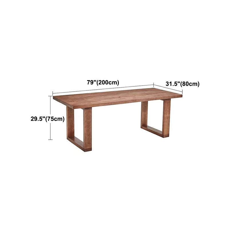 Solid Wood Top Dining Table Contemporary Rectangle Table with Sled Base
