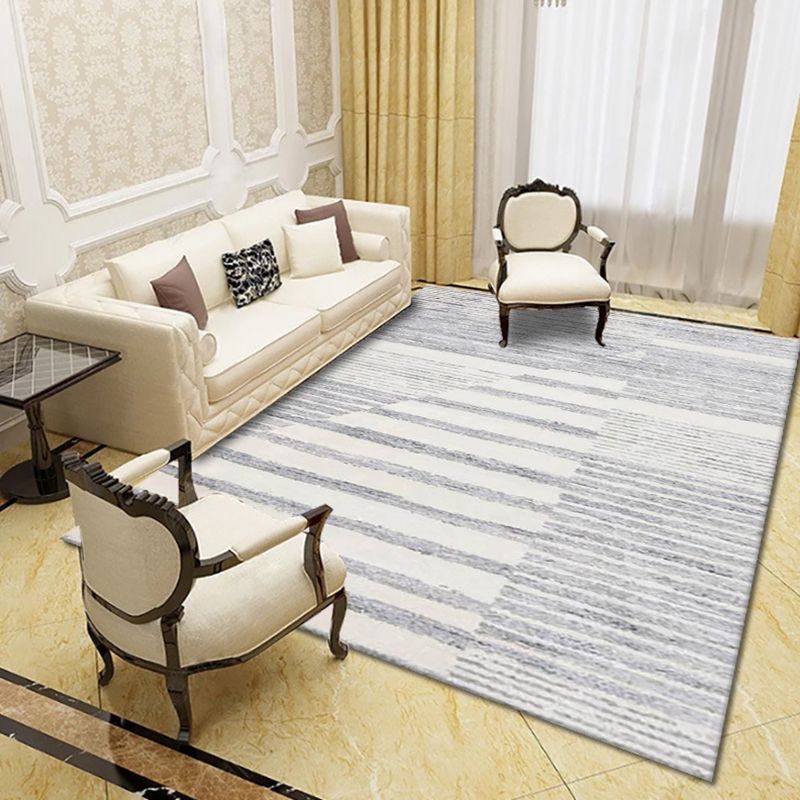 Geometric Pattern Rug Living Room Carpet Polyester Washable Area Rug