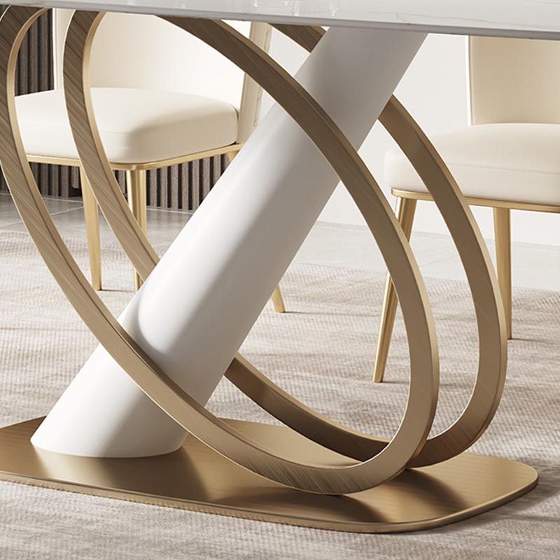 Glam Dining Furniture Set 1/4/5/6/7 Pcs Sintered Stone Dining Table and Chairs