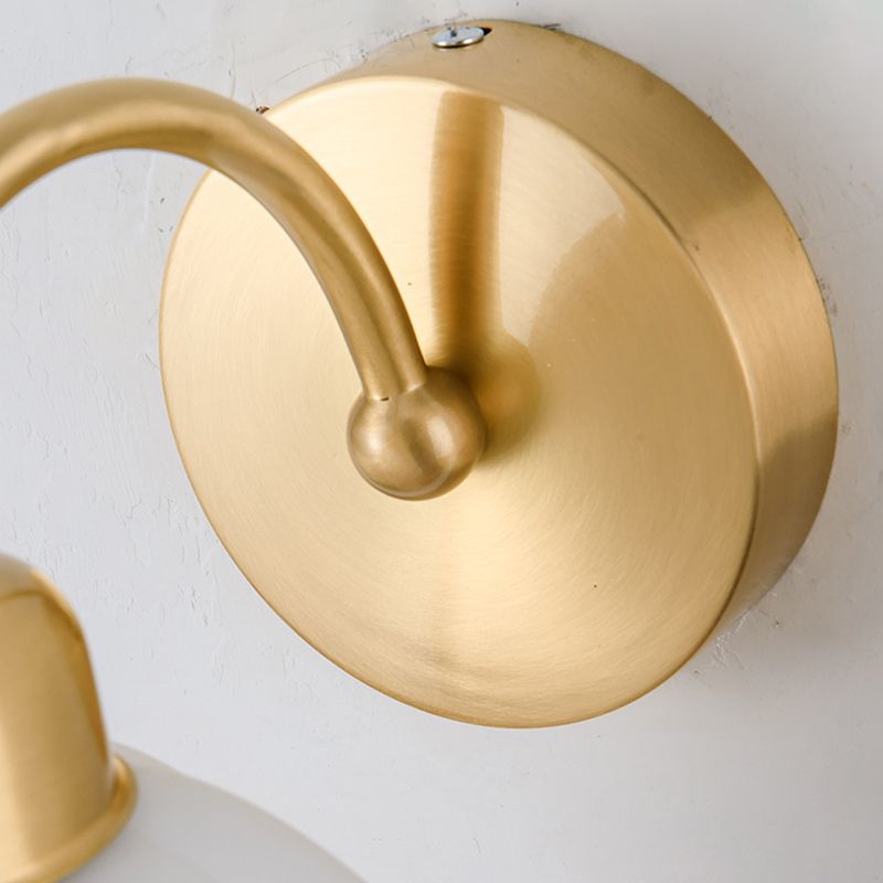 Dome Shape Glass Vanity Light Modern Style 1 Light Vanity Light Fixture in Gold