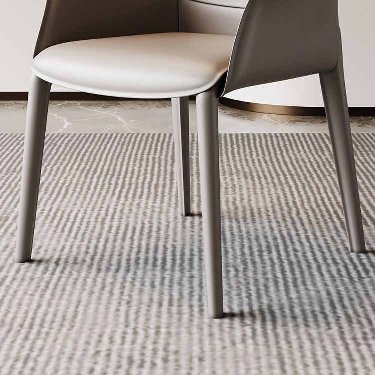 Chaise de salle à manger contemporaine en métal, finition métallique, chaise de salle à manger à dossier solide