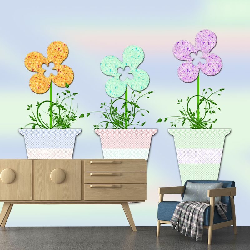Illustration Stain Resistant Mural Wallpaper Plant Decorative Living Room Wall Mural