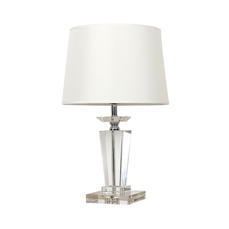 Fasskristall Task Light Moderne Stoff 1 Glühbirne weiße Nachttischlampe, 21 "/23,5" lang