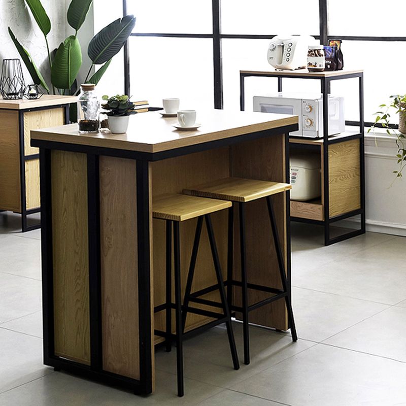 1/2/3 Pieces Bar Stool and Table Set Solid Wood Pub Dining Set