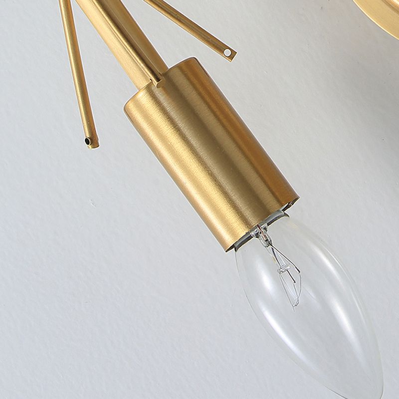Modernism Branch Wall Light Fixture Metal 2-Head Bedroom Sconce Lighting in Brass with White/Pink/Blue Crystal Deco
