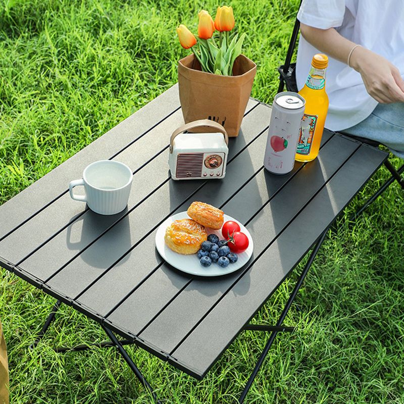 Industrial Style Patio Table Outdoor Open-air Rectangular Metal Camping Table