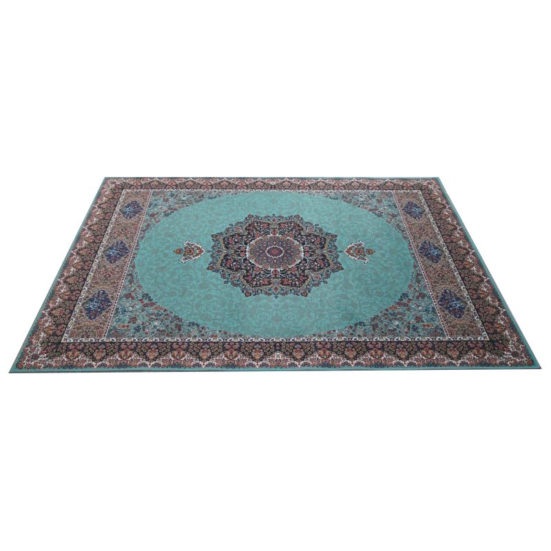 Traditional Medallion Print Rug Polyester Indoor Rug Stain Resistant Area Carpet for Living Room