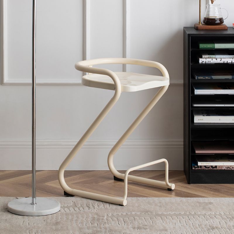 Contemporary Low Back 27-inch Armless Bar Stool with Metal Base
