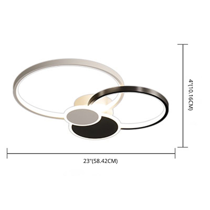 Lámpara de techo LED minimalista con iluminación empotrada y círculo de metal para sala de estar