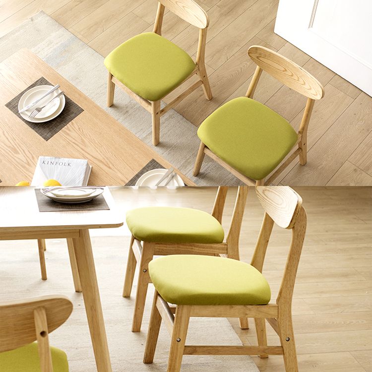 Wood Scandinavian Dining Chair Open Back Armless Dining Chairs for Home Use