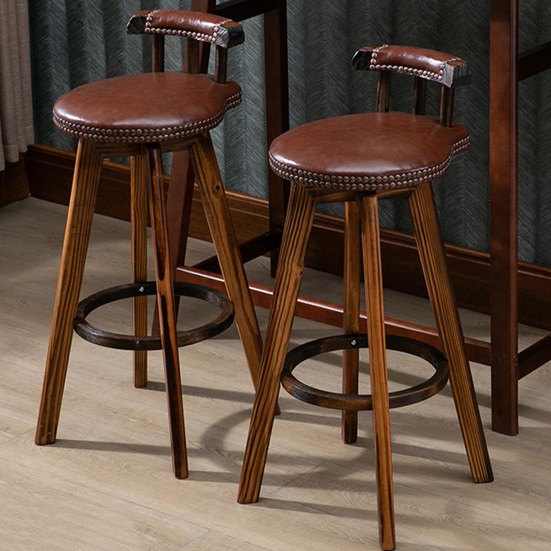 Industrial Wooden Counter Height Stools Round Bar Stool for Bristol