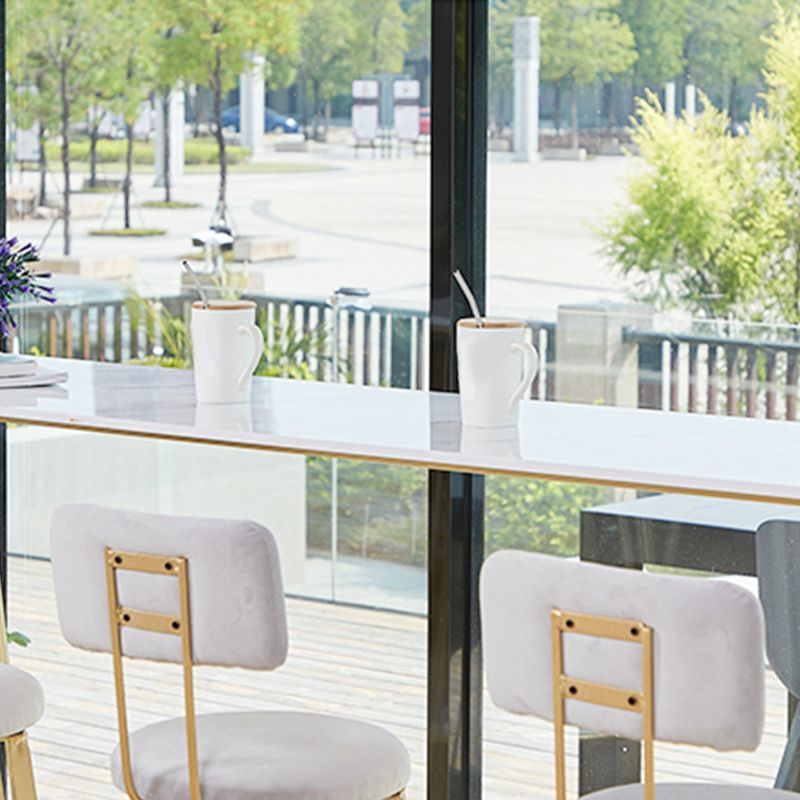 Rectangle Pub Table Glam Stone Bar Table for Cafe and Breakroom