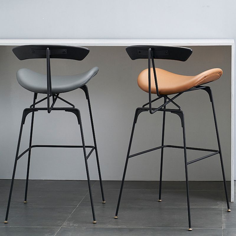 Glam Iron Counter Height Stools Cushion Bar Stool for Bristol