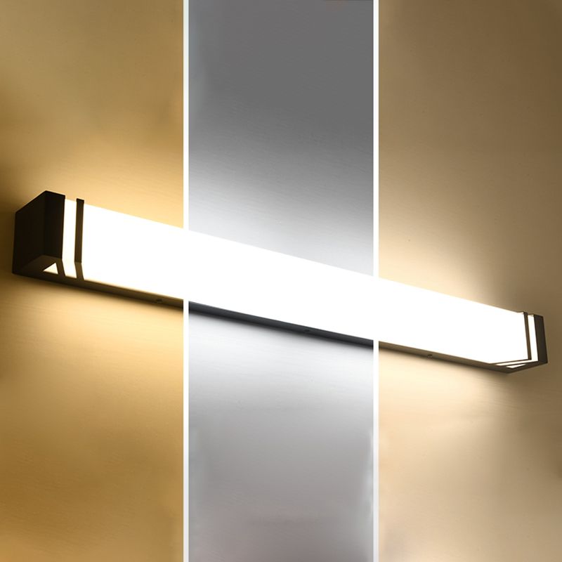 Modern Simple Iron Wall Light Rectangle Shape Wall Lamp with Acrylic Shade for Bedroom