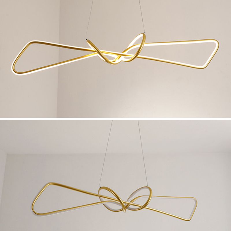 Linear LED Island Chandelier Lights Metal New Modern Hanging Lamp for Dining Room