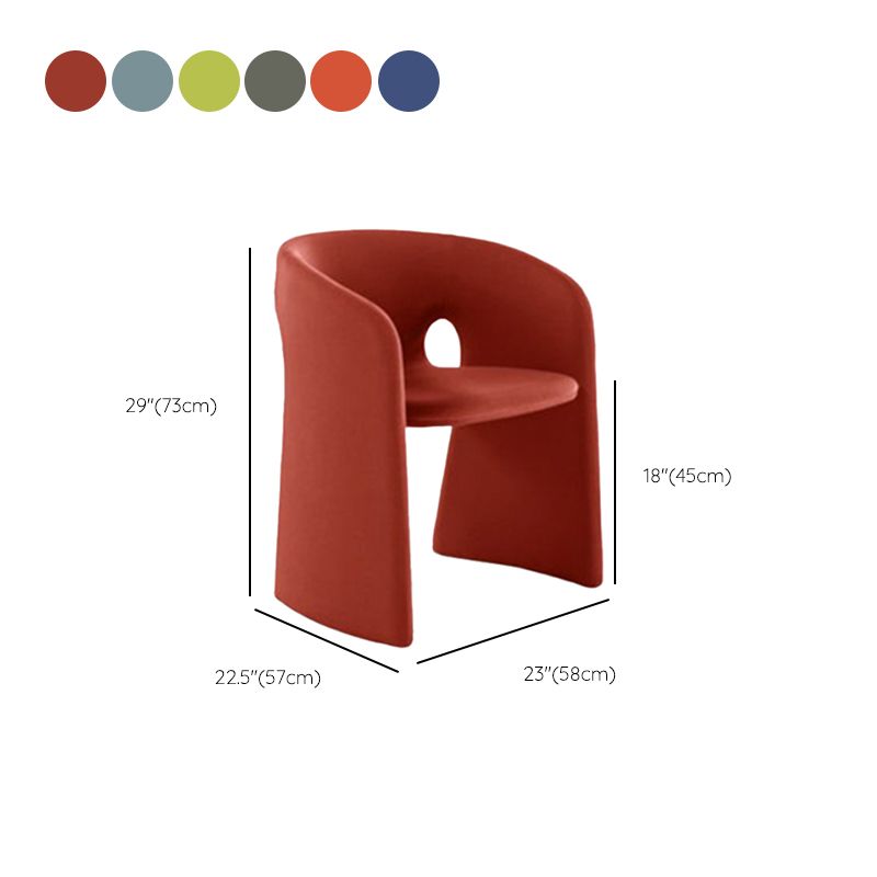 Indoor Velvet Upholstered Arm Chair Metal Frame Open Back Dining Chair