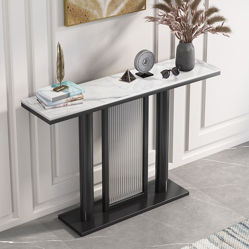 Rectangle Console Accent Table Antique Finish Modern Console Sofa Table in Stone