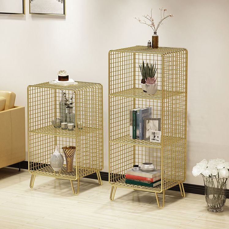 Modern Style Bookshelf Closed Back Metal Standard Bookcase for Home