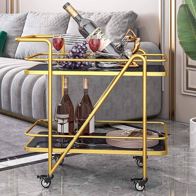 29.92" High Rolling Modern Style Prep Table Stone Prep Table for Dining Room