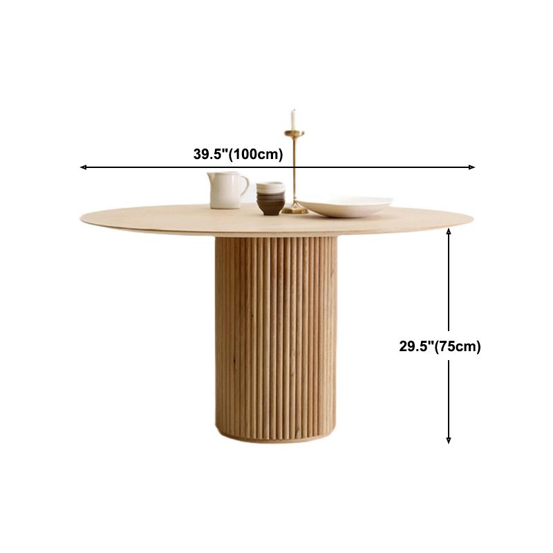 Round Dining Table Solid Wood Contemporary Style Dinette Table for Home Kitchen