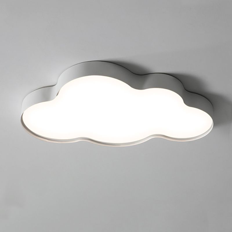 Cloud Shape Flush Light Modern Style Metal 1/2 Lights Flush Mount in White