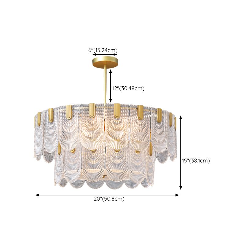Gold Modern Metal Ceiling Light Geometric Shape Island Lamp with Glass Shade for Bedroom
