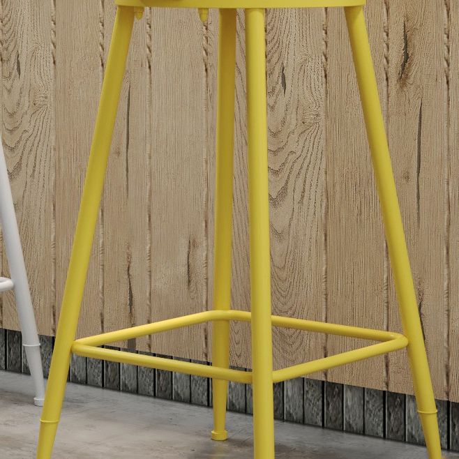 Contemporary PU Leather Bar-stool Round Seat Counter Bar Stool with Metal Legs